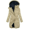 thumbnail image 1 of Breezora Women Winter Hooded Lined Thicken Padded Coat Plus Size Warm Outdoor Jacket for Cold Weather Protection L Size Beige, 1 of 8