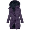 thumbnail image 1 of Breezora Women Winter Hooded Lined Thicken Padded Coat Plus Size Warm Outdoor Jacket for Cold Weather Protection M Size Dark Purple, 1 of 8