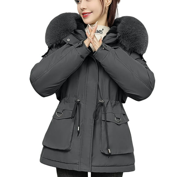 Breezora Women Winter Puffer Coat Thicken Lined Down Parka Outerwear for Cold Weather Comfort and Fashionable Style with Lightweight Warmth L Size Black