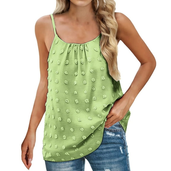 Breezora Women's Airy Sleeveless Tank Top Summer Spaghetti Strap Camisole Lightweight Loose Fit Beachwear Comfortable Casual Vest Top XXL Size Green