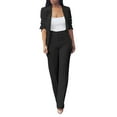 thumbnail image 1 of Breezora Women's Autumn Two Piece Suit Set Slim Fit Blazer and Trousers Office Work Professional Outfits for Ladies L Size Black, 1 of 7