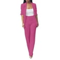 thumbnail image 1 of Breezora Women's Autumn Two Piece Suit Set Slim Fit Blazer and Trousers Office Work Professional Outfits for Ladies S Size Hot Pink, 1 of 7