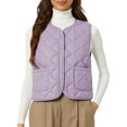 thumbnail image 1 of Breezora Women's Autumn Winter Lightweight Sleeveless Cotton Vest Jacket with Down Insulation for Fashionable Layering and Comfort XXXL Size Light Violet, 1 of 4