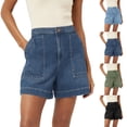 thumbnail image 1 of Breezora Women's Baggy Denim Shorts – High Waist Loose Fit Jeans Shorts with Elastic Waistband, Casual Summer, 1 of 9