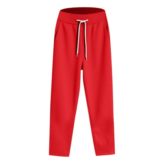 Breezora Women's Breathable Soft Lounge Sweatpants for Fall Winter Comfort with Stretchy Waistband L Size Red