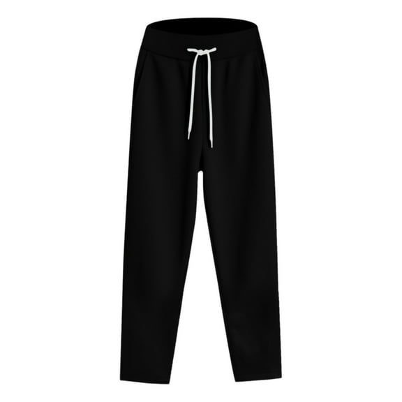 Breezora Women's Breathable Soft Lounge Sweatpants for Fall Winter Comfort with Stretchy Waistband M Size Black