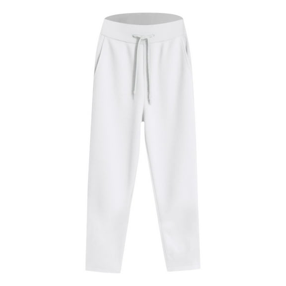 Breezora Women's Breathable Soft Lounge Sweatpants for Fall Winter Comfort with Stretchy Waistband XL Size White