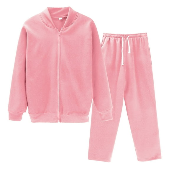 Breezora Women's Casual Hooded Sweatshirt and Pants Set Comfortable Sporty Two Piece Lounge Wear XL Size Pink