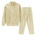 thumbnail image 1 of Breezora Women's Casual Hooded Sweatshirt and Pants Set Comfortable Sporty Two Piece Lounge Wear XXXL Size Beige, 1 of 9