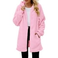 thumbnail image 1 of Breezora Women's Casual Long Coat with Zippered Pockets and Attached Hood for Everyday Fashion Outerwear Comfort and Stylish Look XXXXXL Size Pink, 1 of 7