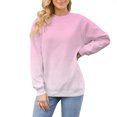 thumbnail image 1 of Breezora Women’s Casual Long Sleeve Crew Neck Sweatshirt Lightweight Loose Fit Everyday Top for Fall Street Style Cozy Loungewear XL Size Pink, 1 of 4