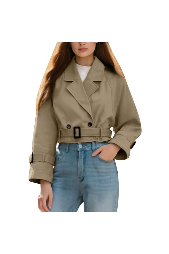 Women’s Casual Short Windbreaker Jacket Long Sleeve Lightweight Comfortable Perfect for Spring and Fall Wear M Size Brown
