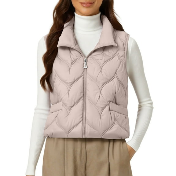 Breezora Women's Cold Weather Lightweight Sleeveless Cotton Vest with Down Insulation for Daily Commute and Cozy Style XXXL Size Grey