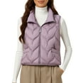 thumbnail image 1 of Breezora Women's Cold Weather Lightweight Sleeveless Cotton Vest with Down Insulation for Daily Commute and Cozy Style XXXXL Size Purple, 1 of 4
