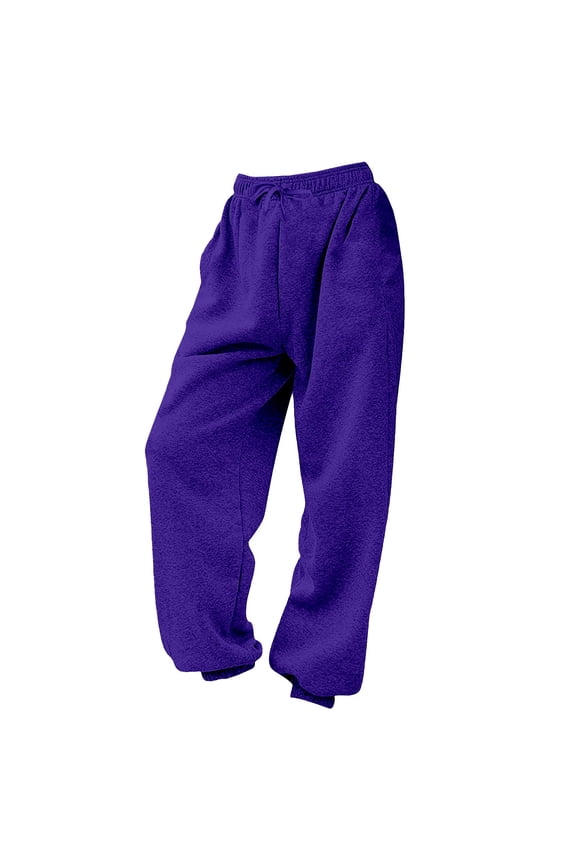 Women's Comfort Fit Loose Casual Pants with Soft Fabric for Everyday Activities L Size Purple