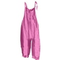 thumbnail image 1 of Breezora Women's Comfortable Wide Leg Jumpsuit with Adjustable Straps and Side Pockets for Summer Wear L Size Hot Pink, 1 of 3