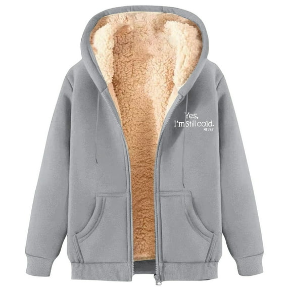 Breezora Women's Cozy Fleece Lined Hooded Pullover with Long Sleeves and Side Pockets for Cold Weather XXXL Size Light Ashy