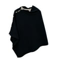 thumbnail image 1 of Breezora Women's Elegant Cape With Gold Buttons Loose Fit Shawl Collar Outerwear For Autumn Versatile Styling One Size Size Black, 1 of 4