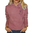 thumbnail image 1 of Breezora Women's Embroidered Thermal Long Sleeve Shirt Lined Winter Base Layer Top XXXL Size Pink, 1 of 5