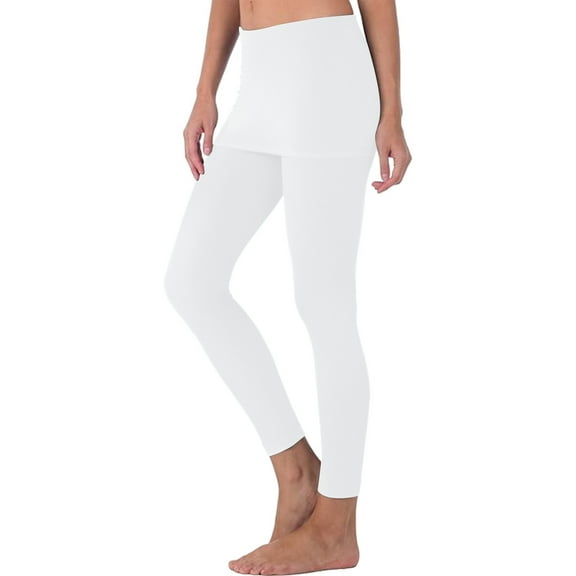 Breezora Women's Flowy Athletic Skirt with Hidden Shorts High Waist Comfortable Pleated Design for Sports and Daily Wear XS Size White