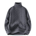 thumbnail image 1 of Breezora Women's High Neck Knit Sweater Cable Knit Korean Style Winter Warm Pullover XXL Size Grey, 1 of 3
