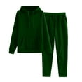 thumbnail image 1 of Breezora Women's Hooded Sweatshirt And Jogger Set With Pockets Comfortable Lounge Suit For Everyday Wear XL Size Blackish Green, 1 of 8