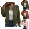 thumbnail image 1 of Breezora Women's Lightweight Casual Jacket Solid Zip Up Baseball Collar Summer Spring Outerwear, 1 of 5