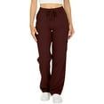 thumbnail image 1 of Breezora Women's Lightweight Utility Trousers with Multiple Pockets Comfortable Elastic Waist for Outdoor Activities XXXXL Size Wine, 1 of 9