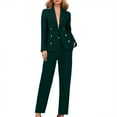 thumbnail image 1 of Breezora Women's Long Sleeve Cardigan and Pants Suit Set Office Work Professional Outfit Elegant Two Piece Business Casual Wear L Size Blackish Green, 1 of 9