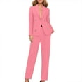 thumbnail image 1 of Breezora Women's Long Sleeve Cardigan and Pants Suit Set Office Work Professional Outfit Elegant Two Piece Business Casual Wear M Size Pink, 1 of 8