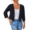 thumbnail image 1 of Breezora Women's Short Blazer Cardigan Top Trendy Spring Summer Lightweight Office Casual Chic Wear L Size Black, 1 of 9