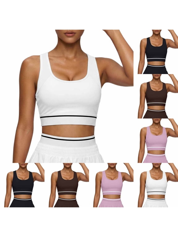 Women's Sports Bra Racerback Padded Swim Top Comfort Support Mesh Flattering Neckline Bralette for High Impact