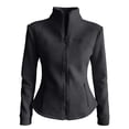 thumbnail image 1 of Breezora Women's Stand Collar Slim Fit Long Sleeve Jacket with Full Zip and Side Pockets for Casual Outerwear XL Size Grey, 1 of 7