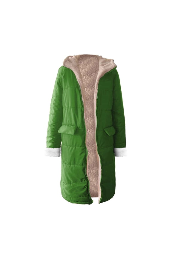 Women's Stylish Winter Double Faced Down Jacket with Long Sleeve Warm Coat for Casual Everyday Use XXL Size Green
