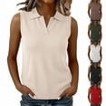 thumbnail image 1 of Breezora Women's Summer Athletic Tank Tops Sleeveless V Neck Collared Cotton Blend Stretchy Lightweight For Running Workout, 1 of 9