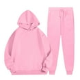 thumbnail image 1 of Breezora Women's Sweatshirt and Trousers Set Casual Loose Fit Comfortable Daily Wear Two Piece Outfit Cozy Lounge Attire XXL Size Pink, 1 of 9