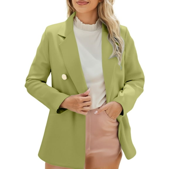 Breezora Women's Tailored Lapel Jacket Long Sleeve Career Coat Modern Office Wear With Functional Pockets XXL Size Camouflage