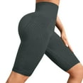 thumbnail image 1 of Breezora Women's Textured Yoga Shorts High Waisted Compression Fitness Pants for Workout and Lounge L Size Dark Gray, 1 of 9