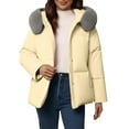 thumbnail image 1 of Breezora Women's Winter Hooded Puffer Coat with Faux Fur Trim Loose Fit Thermal Insulated Casual Long Jacket XL Size Yellow, 1 of 4