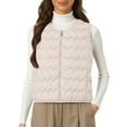 thumbnail image 1 of Breezora Women's Winter Lightweight Sleeveless Cotton Vest with Down Insulation Jacket for Thermal Warmth and Outdoor Activities XXL Size Beige, 1 of 4