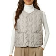 thumbnail image 1 of Breezora Women's Winter Sleeveless Lightweight Cotton Vest Jacket with Down Insulation for Easy Layering and Trendy Fashion XXXXXL Size Grey, 1 of 4