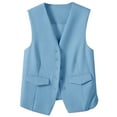 thumbnail image 1 of Breezora Womens Autumn Winter Vest Suit Waistcoat Tailored Slim Fit Layering Piece for Office XL Size Sky Blue, 1 of 6