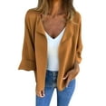 thumbnail image 1 of Breezora Womens Casual Suede Style Cardigan with Lapel Lightweight Spring Autumn Open Front Coat XXXXL Size Coffee, 1 of 5