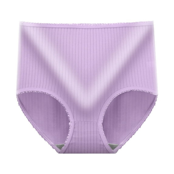 Breezora Womens Full Brief Underwear High Waist Tummy Control with Breathable Stretch Fabric M Size Purple