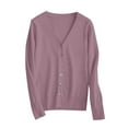 thumbnail image 1 of Breezora Womens Lightweight Knit Cardigan V Neck Open Front Sweater Soft Layering Piece for Spring Fall Transition Outfits XL Size Purple, 1 of 8