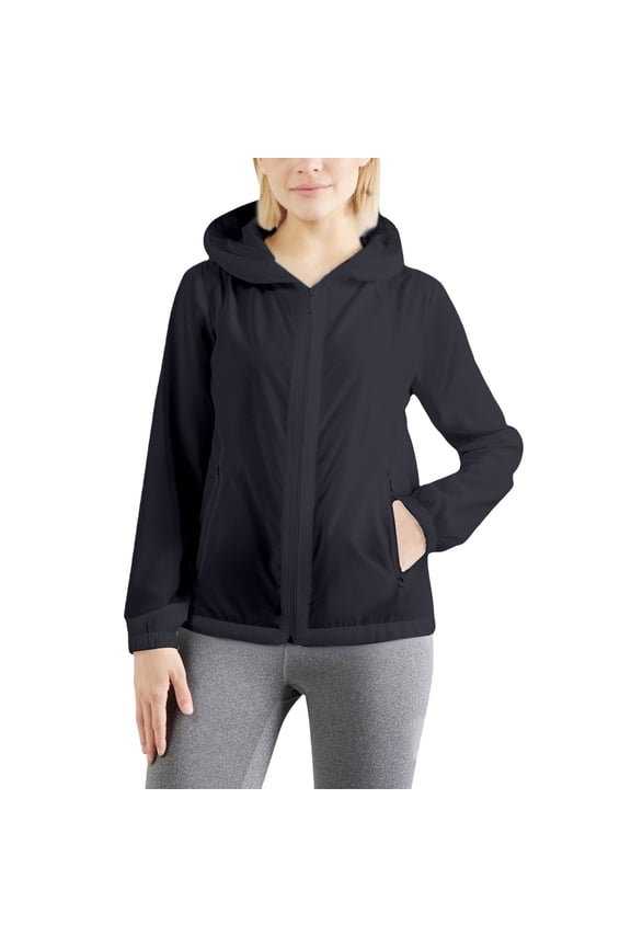 Womens Lightweight Oversized Hooded Spring Jacket Thin Layer Outerwear Plus Size XXL Size Black
