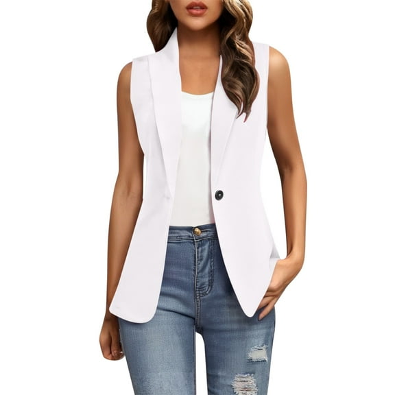 Breezora Womens Lightweight Sleeveless Vest Lined Casual Layering Top for Work Outdoor Wear S Size White
