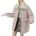 thumbnail image 1 of Breezora Womens Medium Length Puffer Jacket Winter Thickened Cotton Blend Coat With High End Texture L Size Khaki, 1 of 9