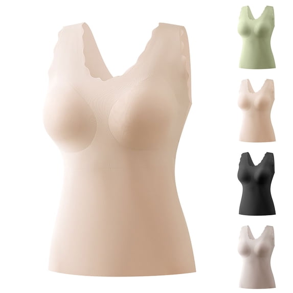 Breezora Womens Post Mastectomy Top with Breast Form Pockets Built in Bra Comfortable Everyday Wear