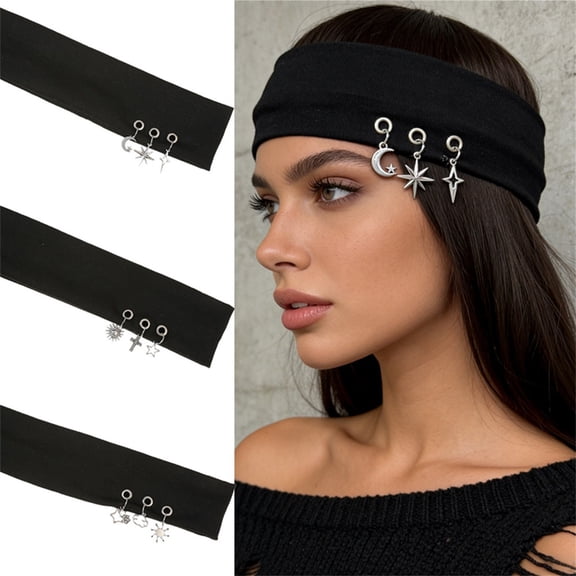 Breezora Womens Punk Wide Hairbands Retro Broad Headband Fashion Accessory